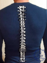 Load image into Gallery viewer, Spine Back Patch • Patch bone • Large patch natural size • iron on • Skeleton • horror patch • punk patch • goth patch • patch for jacket