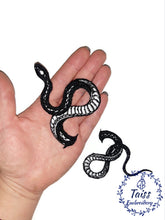 Load image into Gallery viewer, Snake Black and white  patch•   Gothic iron-on patch •   Reptile