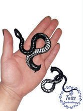 Load image into Gallery viewer, Snake Black and white  patch•   Gothic iron-on patch •   Reptile
