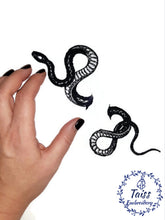 Load image into Gallery viewer, Snake Black and white  patch•   Gothic iron-on patch •   Reptile
