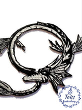 Load image into Gallery viewer, Ouroboros, Dragon, Snake embroidered iron-on patch