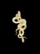 Load image into Gallery viewer, Gold and white snake embroidery patch, Gothic, Constellation