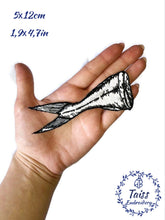 Load image into Gallery viewer, Fishtail, Orca Whale,  Dolphin patch, embroidery iron on patch