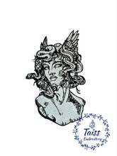 Load image into Gallery viewer, Gorgon Medusa, large iron on embroidered patch, Big size