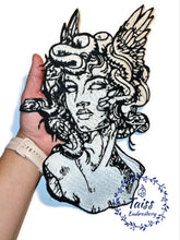Load image into Gallery viewer, Gorgon Medusa, large iron on embroidered patch, Big size