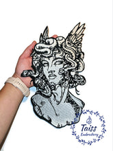 Load image into Gallery viewer, Gorgon Medusa, large iron on embroidered patch, Big size