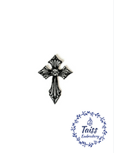Load image into Gallery viewer, Celtic cross patch • Embroidered iron on patch • Viking patch • goth patch