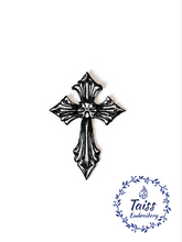 Load image into Gallery viewer, Celtic cross patch • Embroidered iron on patch • Viking patch • goth patch