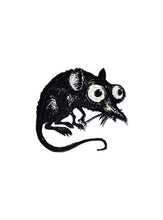 Load image into Gallery viewer, Crazy Rat Patch Bug-Eyed Mouse Embroidered Patch Weirdcore Aesthetic Rat Fink Style Embroidery Goth Punk Accessory Creepy Cute Animal