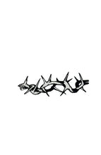 Load image into Gallery viewer, Cyber Sigilism Barbed Wire Patches - Neo Tribal Thorn Embroidery - Dark Alt Aesthetic Iron On for Jeans and Jackets - Set of 2