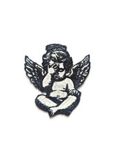 Load image into Gallery viewer, Crying Cupid Cherub Patch - Sad Angel Iron On Applique for Jacketsrt