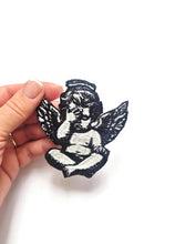 Load image into Gallery viewer, Crying Cupid Cherub Patch - Sad Angel Iron On Applique for Jacketsrt