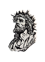 Load image into Gallery viewer, Jesus Christ Crown of Thorns Patch - Large Religious Embroidery, Christian Biker Iron-On Applique for Jackets, Faith Based Gift