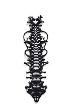 Load image into Gallery viewer, Cyberpunk Spine Patch - Biomechanical Vertebrae Embroidery Iron-On - Dark Streetwear Techwear Accessory - Gothic Anatomy Bone Patch - Industrial Gear