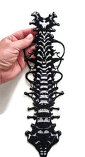 Load image into Gallery viewer, Cyberpunk Spine Patch - Biomechanical Vertebrae Embroidery Iron-On - Dark Streetwear Techwear Accessory - Gothic Anatomy Bone Patch - Industrial Gear