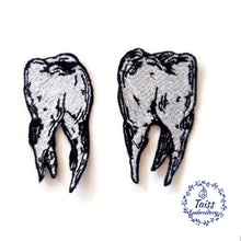 Load image into Gallery viewer, Teeth patch, large goth patch, set 2 p.
