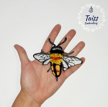 Load image into Gallery viewer, Bumblebee patch, embroidered Iron on  patch, large patch