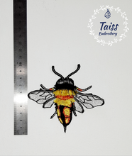 Load image into Gallery viewer, Bumblebee patch, embroidered Iron on  patch, large patch