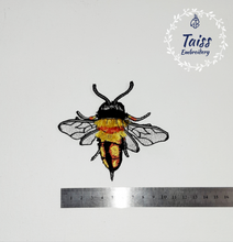 Load image into Gallery viewer, Bumblebee patch, embroidered Iron on  patch, large patch