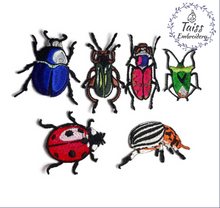 Load image into Gallery viewer, Insects, Beetles embroidered patches iron on. Set 6p