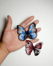 Load image into Gallery viewer, Butterfly patch Insect patch Embroidered iron on patch, set 2 p