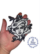 Load image into Gallery viewer, Gorgon Medusa patch, embroidered iron on