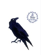 Load image into Gallery viewer, Crow• Goth Dark Macabre bird patch