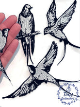 Load image into Gallery viewer, Swallows, bird patch  Set of beautiful swallows 4p.