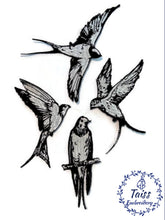 Load image into Gallery viewer, Swallows, bird patch  Set of beautiful swallows 4p.