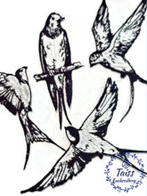 Load image into Gallery viewer, Swallows, bird patch  Set of beautiful swallows 4p.