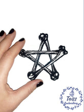 Load image into Gallery viewer, Satanic Pentagram • Occult patch • large bone patch