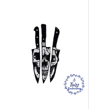 Load image into Gallery viewer, Knife Patch • skeleton patch • Set of 3 p