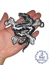 Load image into Gallery viewer, Black Snake • Bone Large  Patch