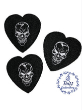 Load image into Gallery viewer, Set of 3 Skull Heart Patches