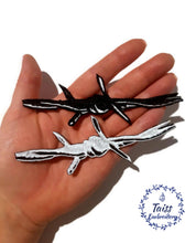 Load image into Gallery viewer, Barbed Wire Patch. Set 2p. White color