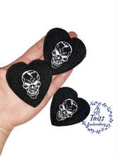 Load image into Gallery viewer, Set of 3 Skull Heart Patches