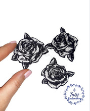 Load image into Gallery viewer, Black Rose Patch set 3p.