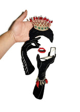 Load image into Gallery viewer, Black queen patch • Aesthetic applique • large Iron on patch • alternative patch