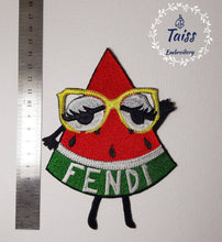 Load image into Gallery viewer, Watermelon embroidered patch Designer patch  Large embroidered iron on patch Fruit patches