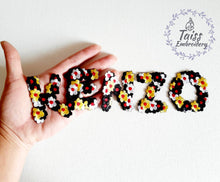 Load image into Gallery viewer, Letter patch Designer patch Flowers Iron on patch