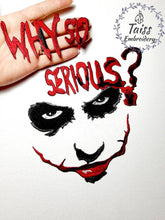 Load image into Gallery viewer, Patch death Movie Replica Joker Grand  iron on, monster patch, goth patch, horror patch, embroidery patch.