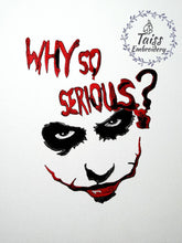 Load image into Gallery viewer, Patch death Movie Replica Joker Grand  iron on, monster patch, goth patch, horror patch, embroidery patch.