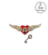 Load image into Gallery viewer, Heart patch Steampunk patch iron on patch