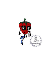 Load image into Gallery viewer, Designer patch Strawberry patch Large embroidered iron on patch Fruit patches rollers patch