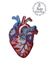 Load image into Gallery viewer, Anatomical heart patch, Large embroidered iron on patch
