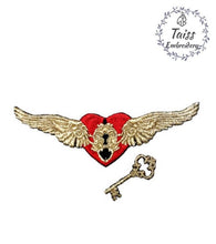 Load image into Gallery viewer, Heart patch Steampunk patch iron on patch