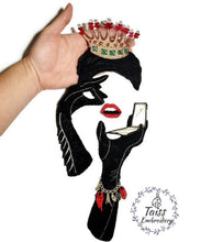 Load image into Gallery viewer, Designer patch, Black queen patch, Aesthetic applique, Large iron on patch