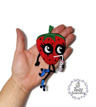 Load image into Gallery viewer, Designer patch Strawberry patch Large embroidered iron on patch Fruit patches rollers patch