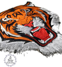 Load image into Gallery viewer, Tiger patch large 3D effect embroidered Iron on patch.
