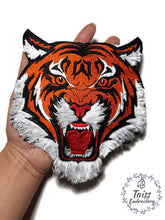 Load image into Gallery viewer, Tiger patch large 3D effect embroidered Iron on patch.